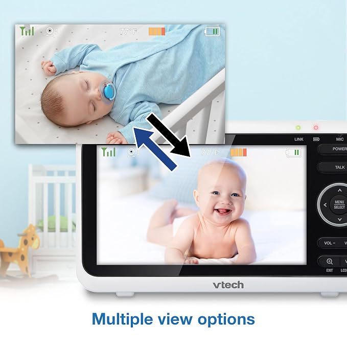 VTech VM350-2 Baby Monitor, 2 Cameras, 1000ft Range, Night Vision, 2-Way Audio - Image 8