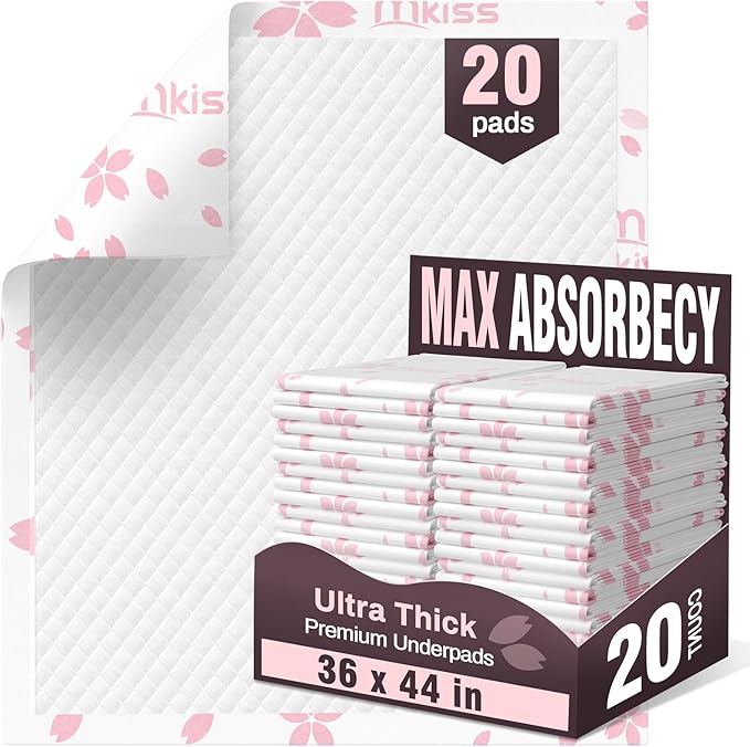 MKISS Heavy Duty Incontinence Underpads, Tear-Resistant Chucks Pads by MKISS