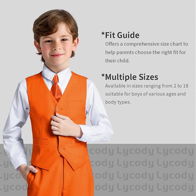 Boys Vest Set Formal Dress Suits Wedding Outfit Dresswear - Image 3