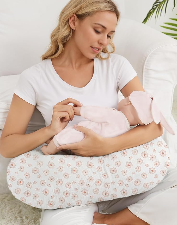 Nursing Pillow Covers 2 Pack, Muslin Nursing Cover - Image 7
