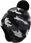 Duoyeree Kids Beanie Hat for Boys Girls Pom-pom Kint Hats Cozy Lining Winter by Duoyeree