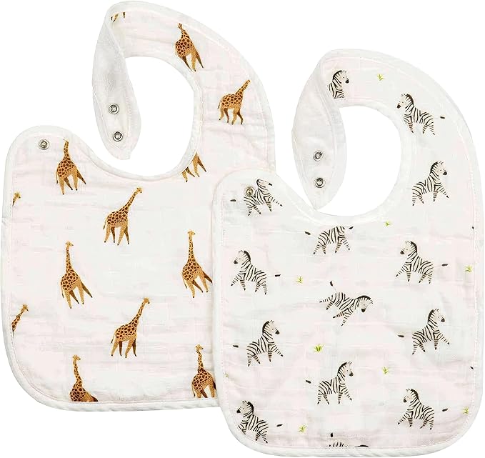 Bamboo Little Bamboo Viscose Baby Bib Set, Giraffe & Zebra by BambooLittle