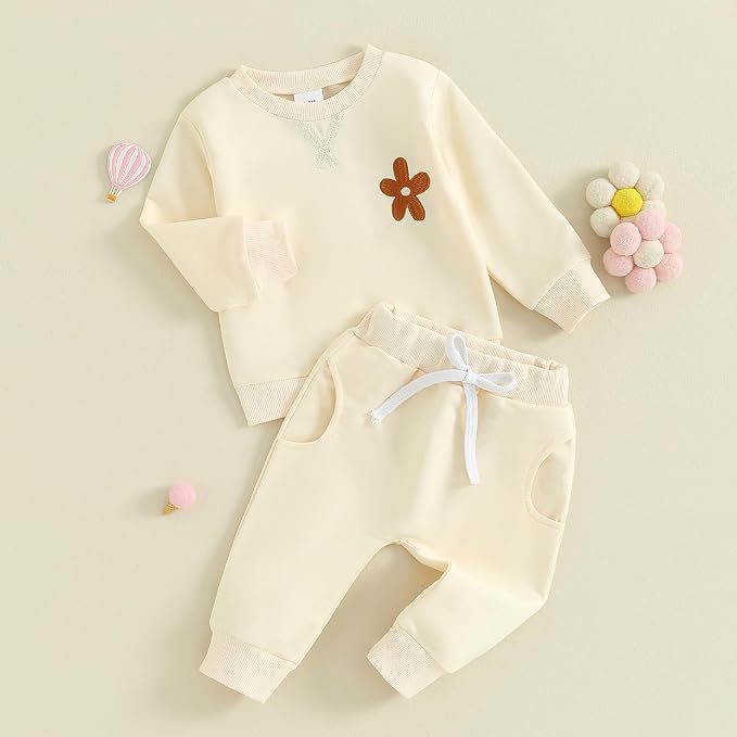 Fernvia Toddler Baby Girl Clothes 3 6 9 12 18 24 Months Fall Outfits Solid Long - Image 2