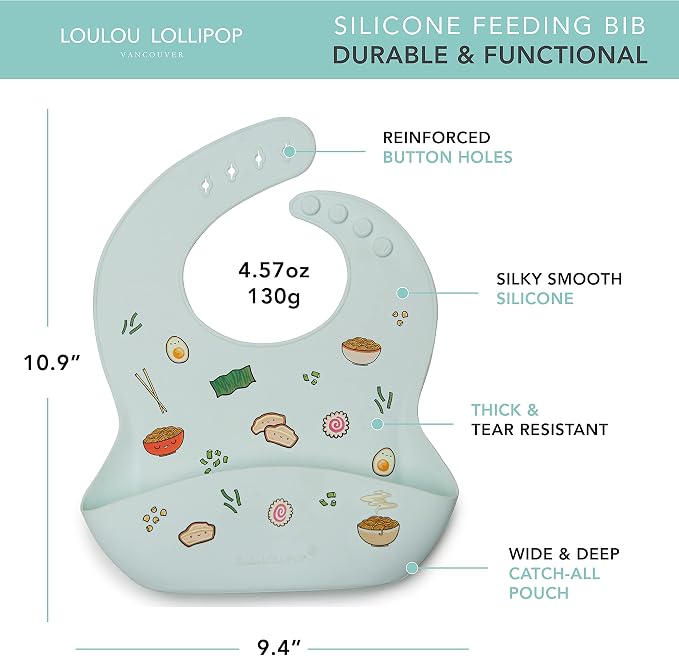 Loulou Lollipop Soft, Waterproof Silicone Feeding Bib - Image 2