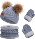 Duoyeree Baby Winter Hat Scarf Glove Beanie Set Girls Boys Pom Pom Knitted by Duoyeree