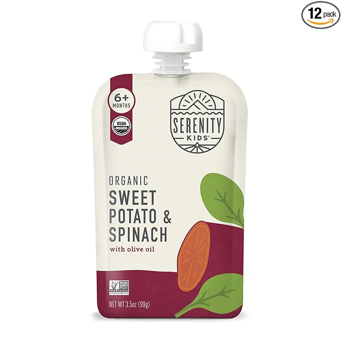 Serenity Kids 6+ Months USDA Organic Veggie Puree Baby Food Pouches by SerenityKids