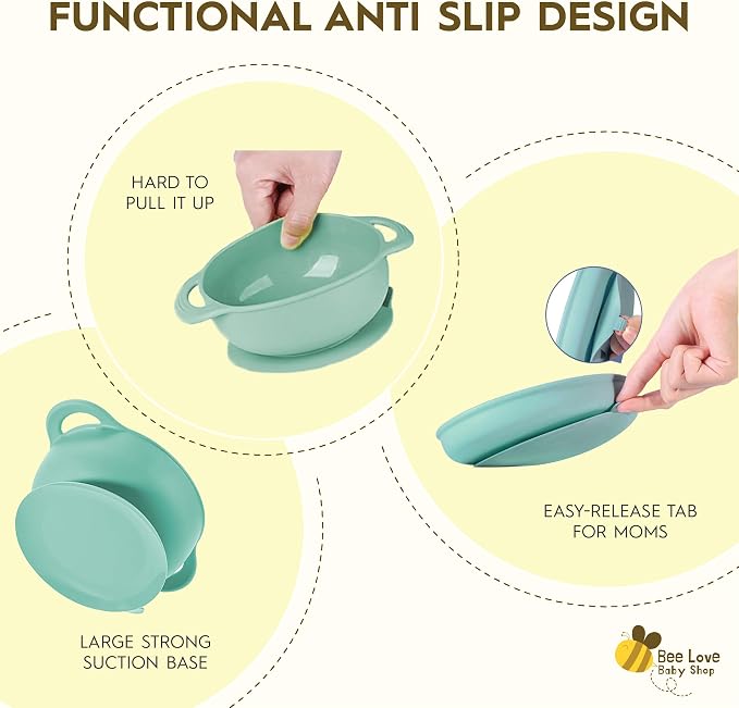 Bee Love Silicone Baby Feeding Set | BPA Free Baby Led Weaning Utensils Set - Image 3