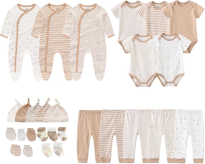 Newborn Layette Gift Set 27-Piece Baby Girl Clothes Bodysuits, Pants Essentials by MAMIMAKA