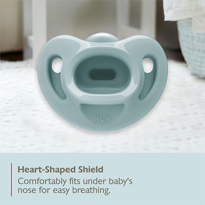 NUK 100% Silicone Comfy Orthodontic Pacifiers, 0-6 Months, Timeless Collection - Image 6