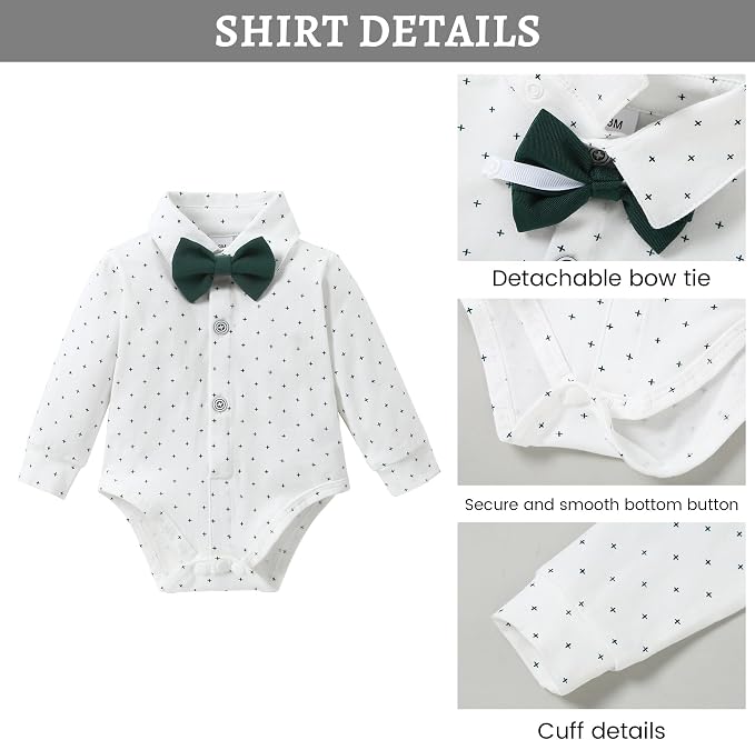 SANMIO Baby Boy Clothes Suits Infant Gentleman Outfit Collared Dress - Image 2
