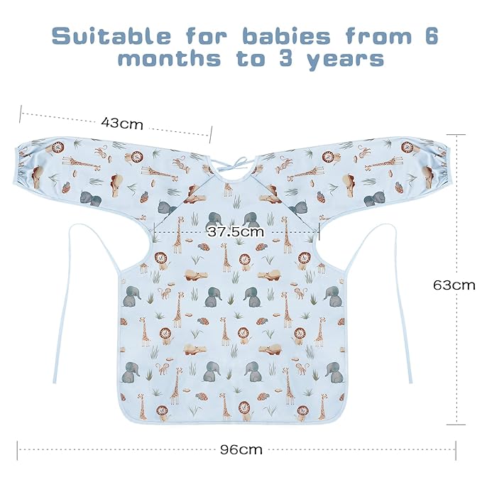 Vicloon Coverall Baby Feeding Bib, Weaning Bib Attaches to Highchair and Table - Image 2