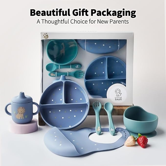 Little Rawr Baby Led Weaning Bundle, 100% Silicone Baby Feeding Set Includes - Image 7