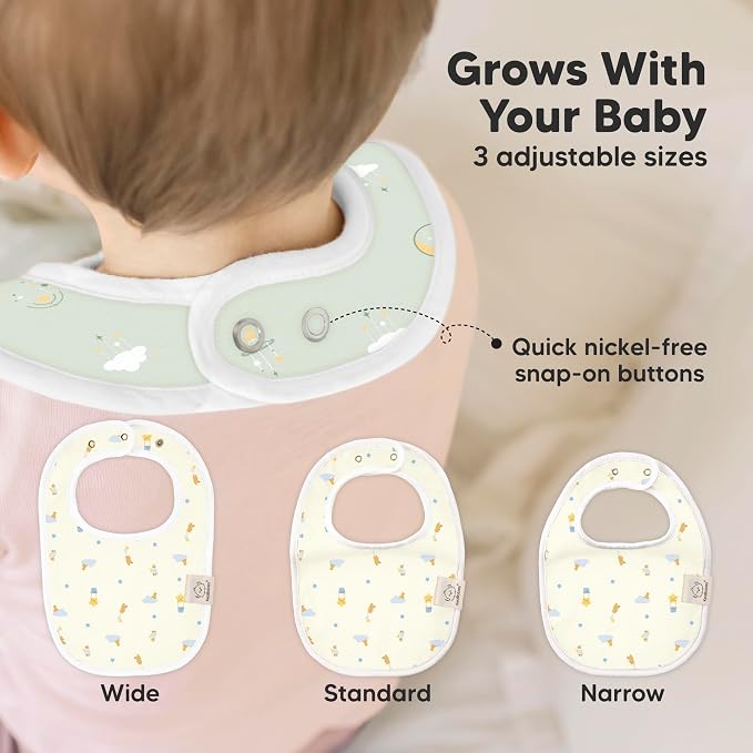 8-Pack Organic Baby Bibs for Boys, Girls - Image 4