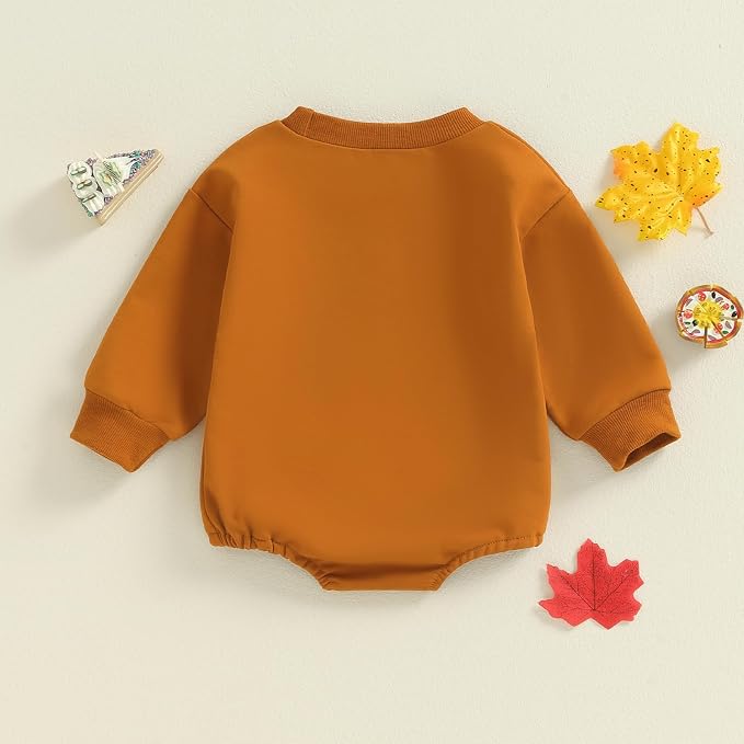 VISGOGO Newborn Infant Baby Boy Girls Oversized Romper Little Dude Sweater - Image 4