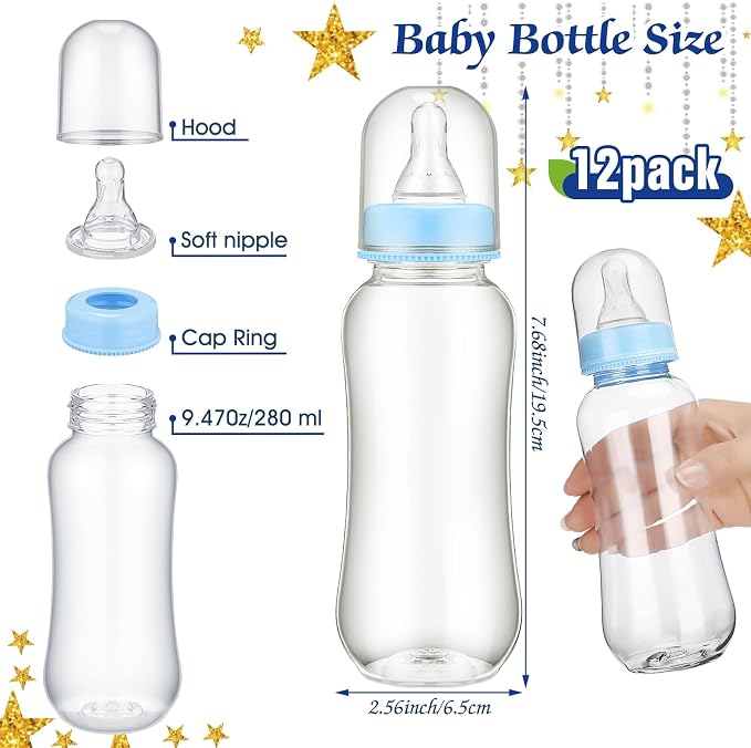 TrelaCo Star Cool Baby Shower Games Bottle Chug Sign Wooden Twinkle Moon and - Image 3