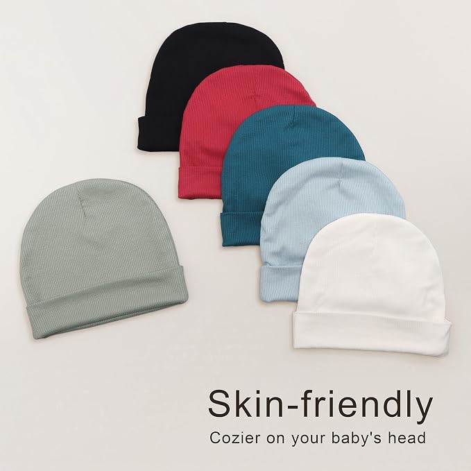 DRESHOW BQUBO 6 Pack Baby Newborn Hats Set - Image 3