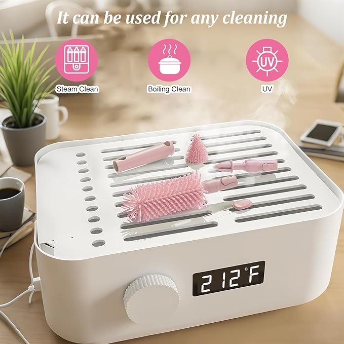 Pink Travel Baby Bottle Cleaner Kit – 6-in-1 Portable Brush Set - Image 6