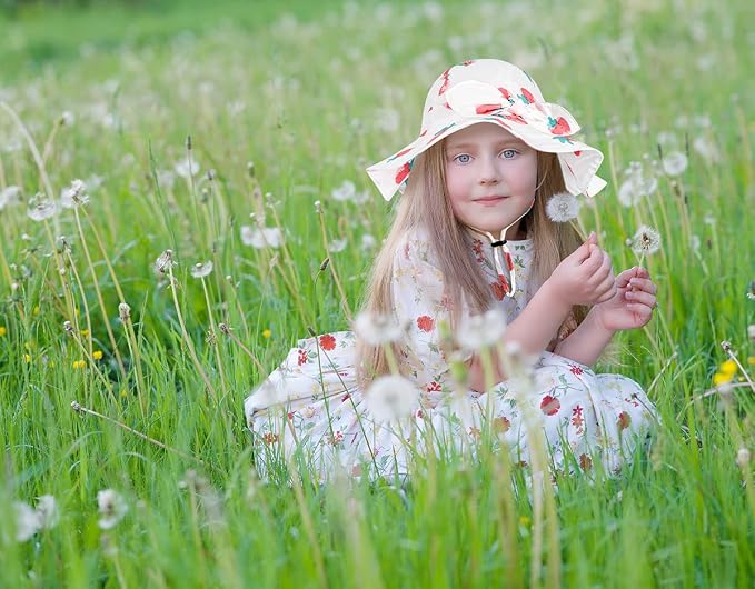 Baby Girl Sun Hat with UPF 50+ Outdoor Adjustable Beach Hat with Wide Brim - Image 4
