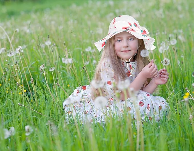 Baby Girl Sun Hat with UPF 50+ Outdoor Adjustable Beach Hat with Wide Brim - Image 4