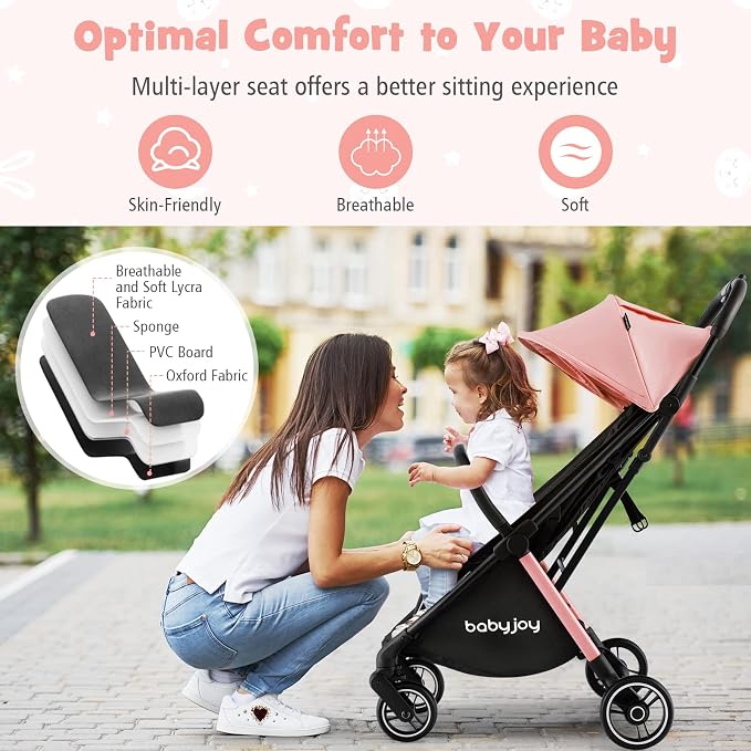 BABY JOY Lightweight Baby Stroller, Compact Travel Stroller - Image 8