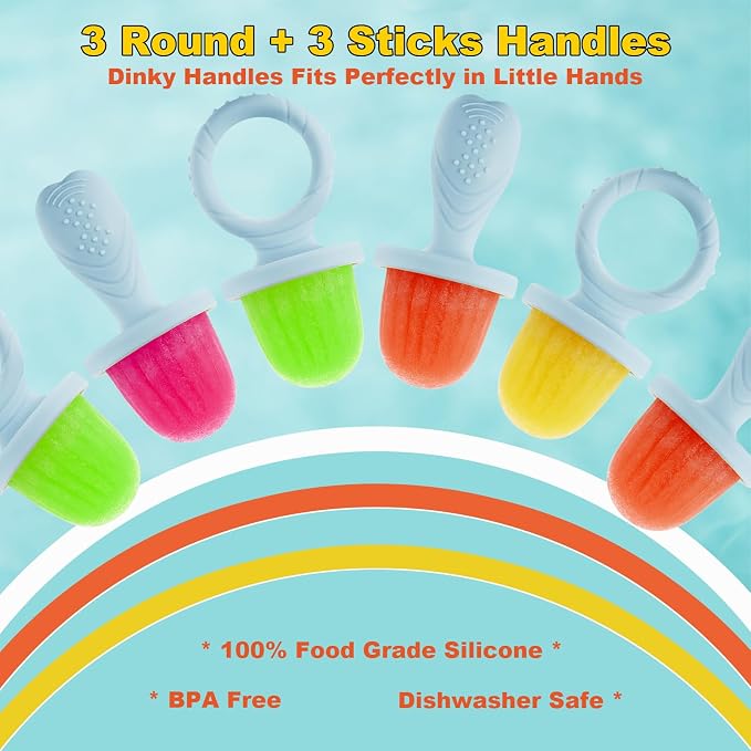 Toddler Popsicles Molds 1 Pack 6 Handle, BPA Free Silicone Baby Popsicles Molds - Image 4