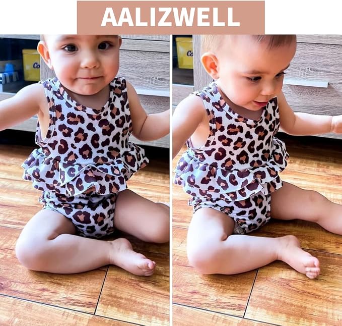 Aalizzwell Toddler Baby Girl Bathing Suit Two Piece Swimsuit Bikini Beach Wear - Image 8