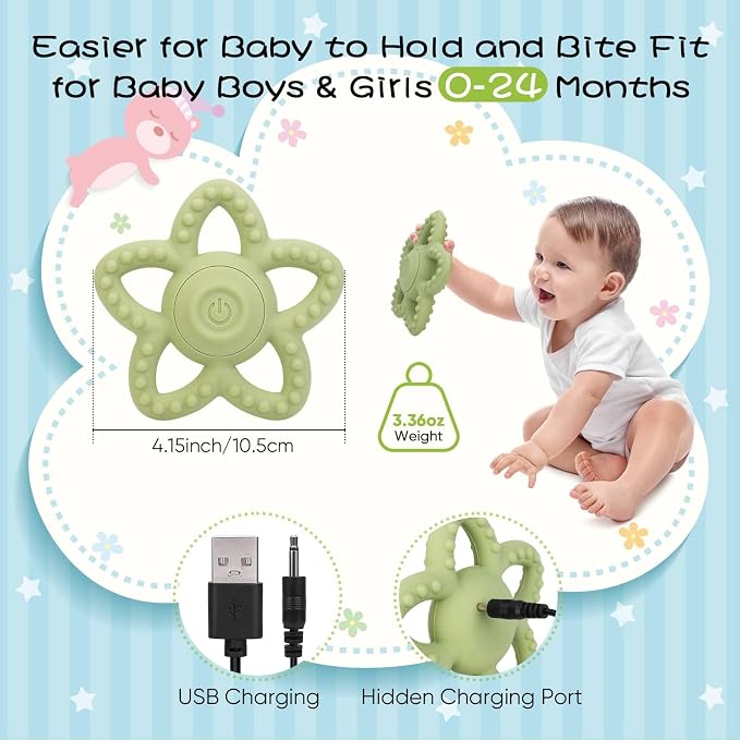 Vibrating Sensory Chew Toy, Teether Teething Toys - Image 6