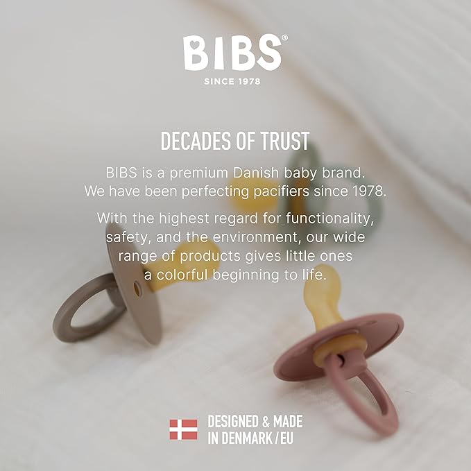 BIBS Pacifiers Colour Collection | Natural Rubber Baby Pacifier | Round Nipple - Image 7