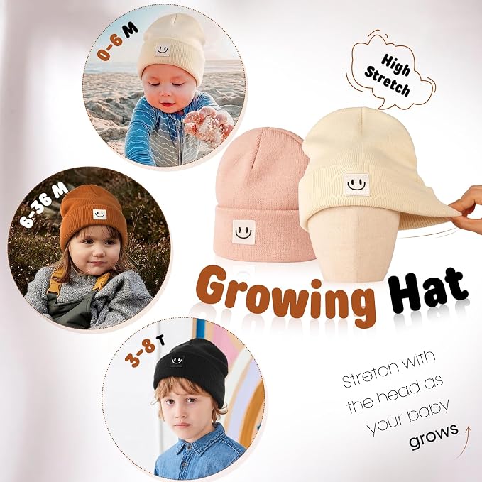 FURTALK Baby Beanie Cute Toddler Winter Hat Knit Boys Girls Warm 2 Pack Kids - Image 3