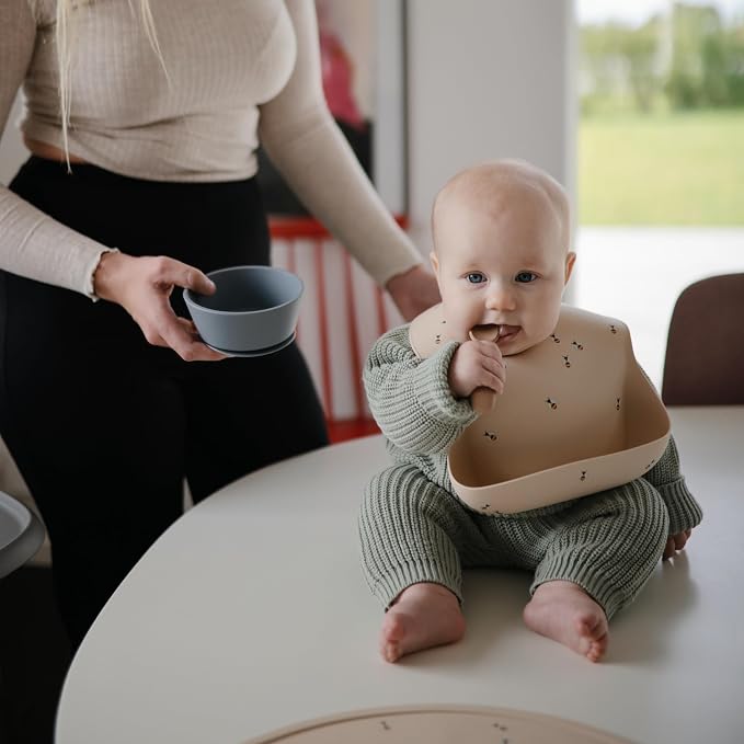 mushie Silicone Baby Bib | Adjustable Fit Waterproof Bibs - Image 3