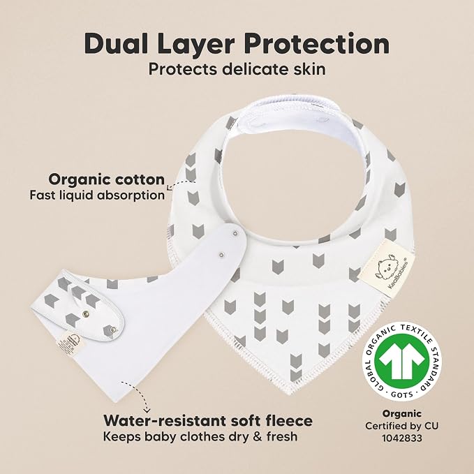 8-Pack Organic Baby Bandana Bibs - Image 2