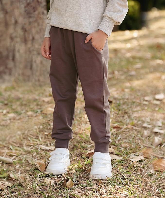 GFQLONG 2/3 Pack Toddler Pants Sweatpants Boys Cotton Joggers, Athletic Pull on - Image 3