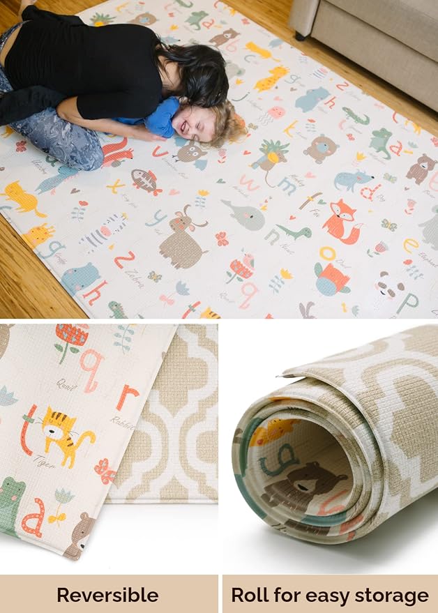 Baby Care Play Mat 73’’ x 49’’ Original One-Piece Reversible Rollable - Image 5