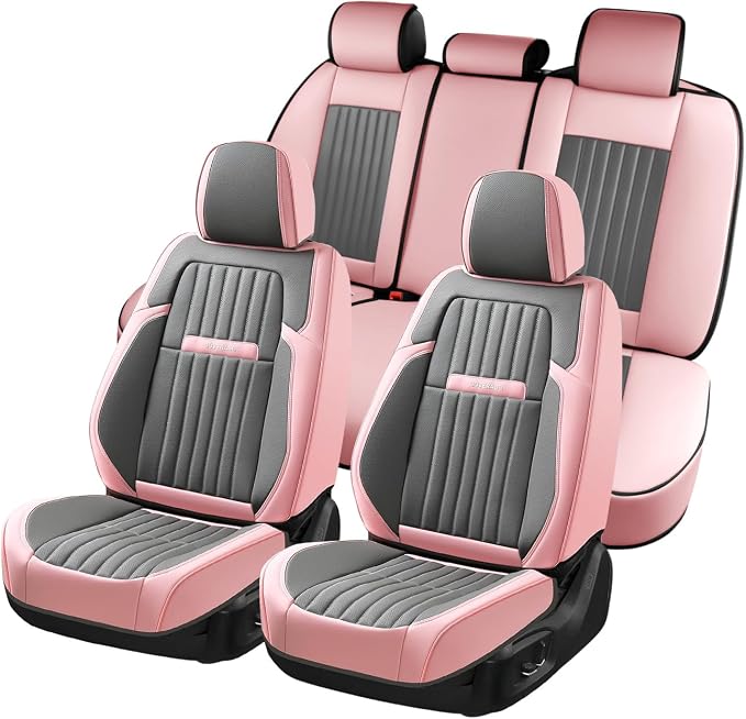 Coverado Car Seat Covers Full Set, Nappa Leather Seat Covers by COVERADOAUTO
