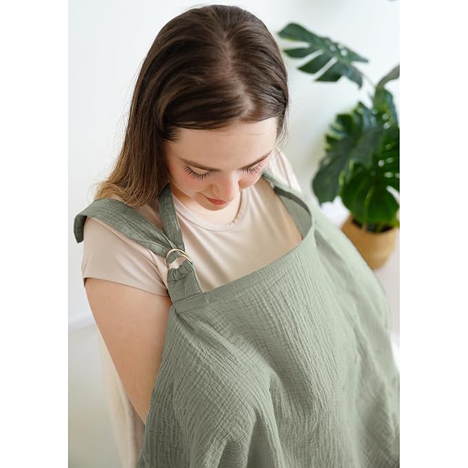 Muslin Nursing Covers for Breastfeeding, Privacy Breast Feeding Cover - Image 4
