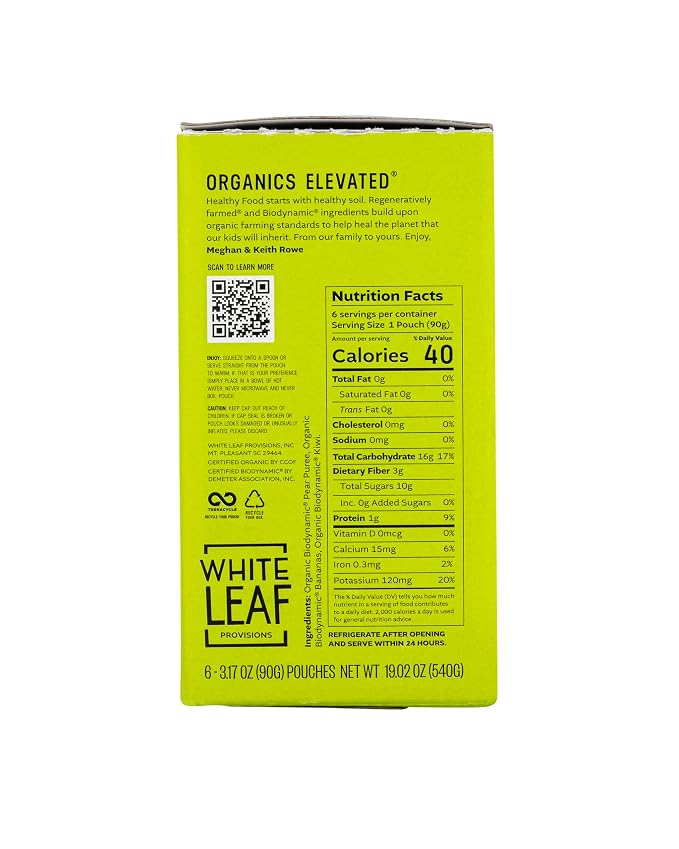 White Leaf Provisions Organic Purees / Baby Food Pouches - Image 2
