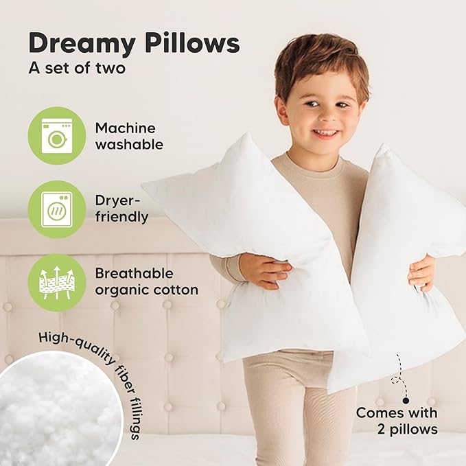 KeaBabies 2-Pack Toddler Pillow 13x18 - Image 4