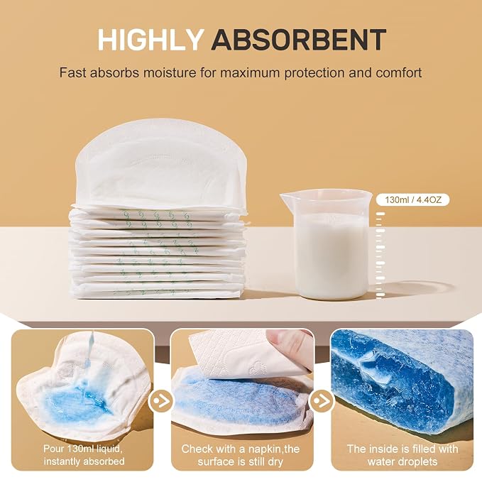 NCVI Nursing Pads Disposable, Super Absorbent and Keep Dry, Soft &Thin Nipple - Image 2