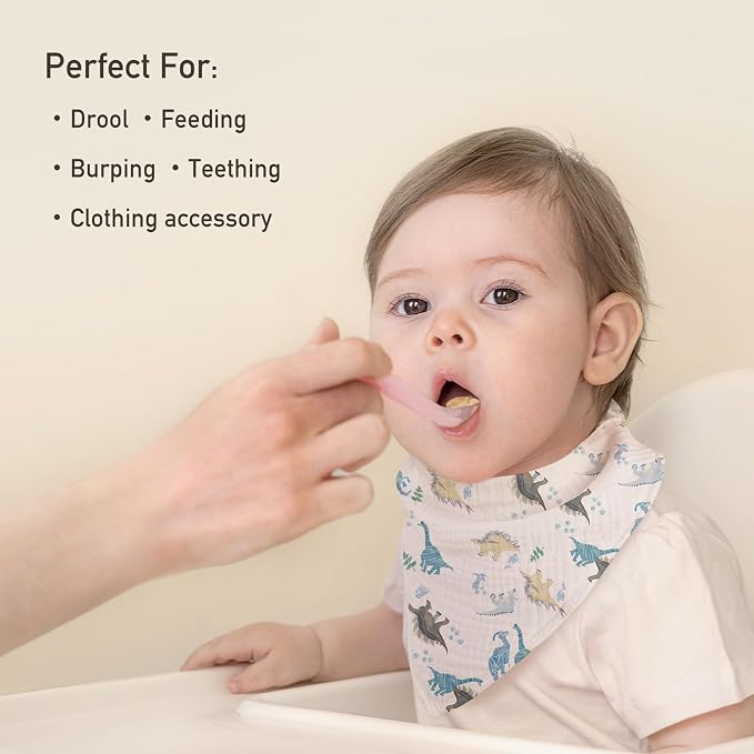 Muslin Baby Bibs 8 Pack, Baby Bandana Drool Bib - Image 2