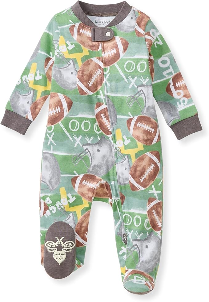 Burt’s Bees Baby Boys' One-Piece Sleep and Play 100% Organic Cotton PJs by BurtsBeesBaby