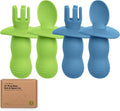 KeaBabies 4-Pack Silicone Baby Spoons and Forks Set by KeaBabies
