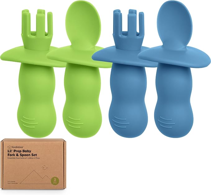 KeaBabies 4-Pack Silicone Baby Spoons and Forks Set by KeaBabies
