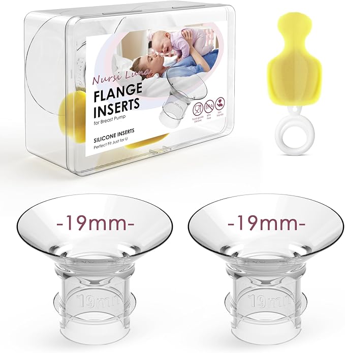 Flange Inserts 19mm for 24mm Flange/Shield, Flange Sizing Kit Silicone Flange by NursiLuna