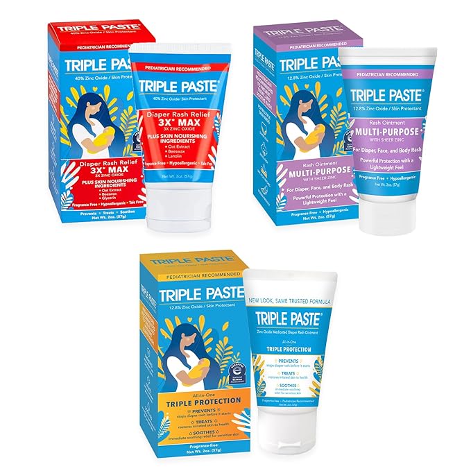 Triple Paste Gift Bundle: Diaper Rash Cream Ointment, 3X Max Strength, 2oz Trio by TriplePaste