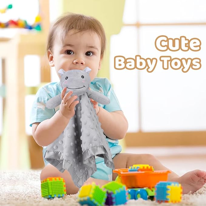Pro Goleem Hippo Loveys for Babies, Soft Security Blanket Baby Snuggle Toy - Image 5