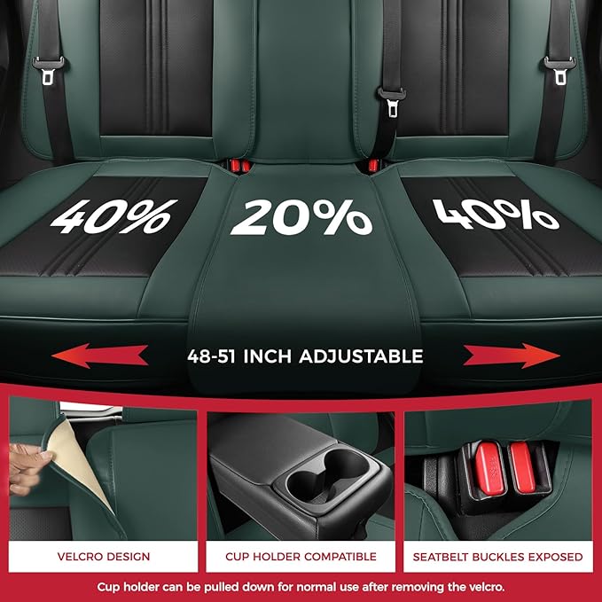 FREESOO Leather Car Seat Covers Full Set, Luxury Front Car Seat Covers and Back - Image 4