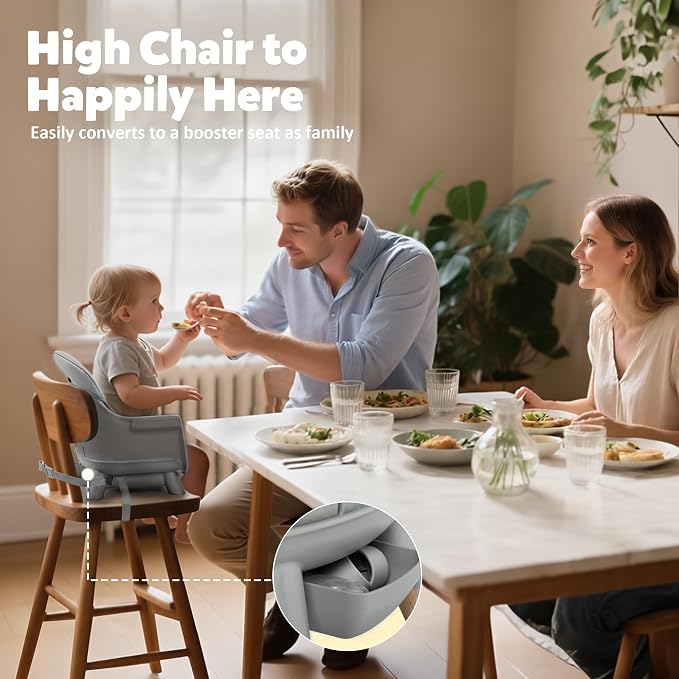 8 in 1 Wooden High Chairs for Babies Toddlers, Convertible to Booster Seat - Image 6