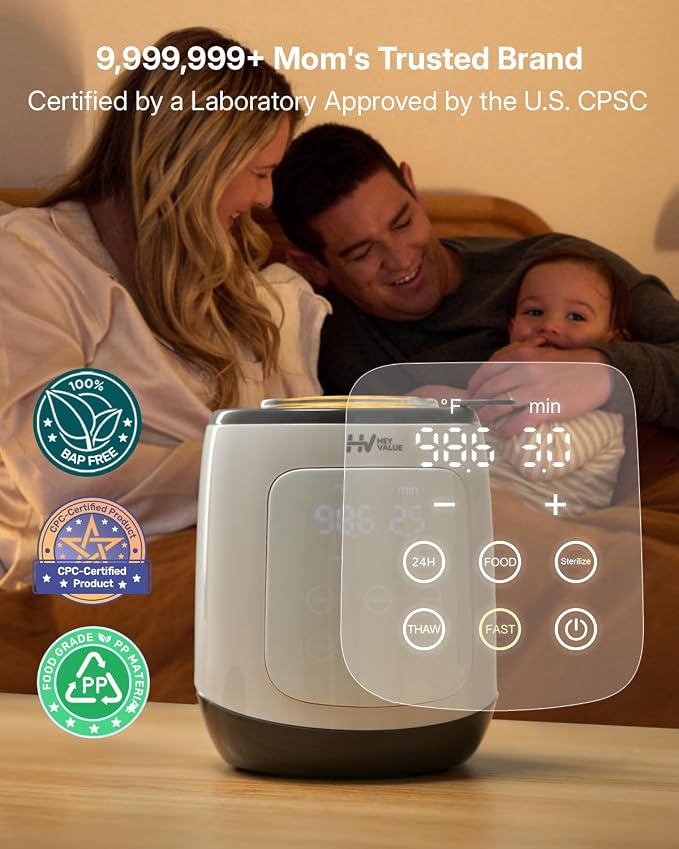 HEYVALUE Bottle Warmer, 10-in-1 Fast Baby Bottle Warmer - Image 8