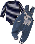 Baby Boy Clothes Fall Winter Outfits Long Sleeve Striped Romper Cute Cartoon by CETEPY