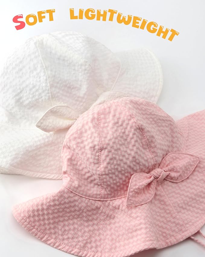 HONGTEYA Baby Sun Hat Toddler Girl Beach Hat Adjustable Outdoor Summer Hat UPF - Image 5